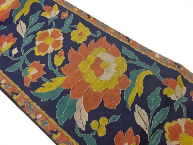 JAPANESE NAGOYA OBI / WOVEN FLORAL PLANTS